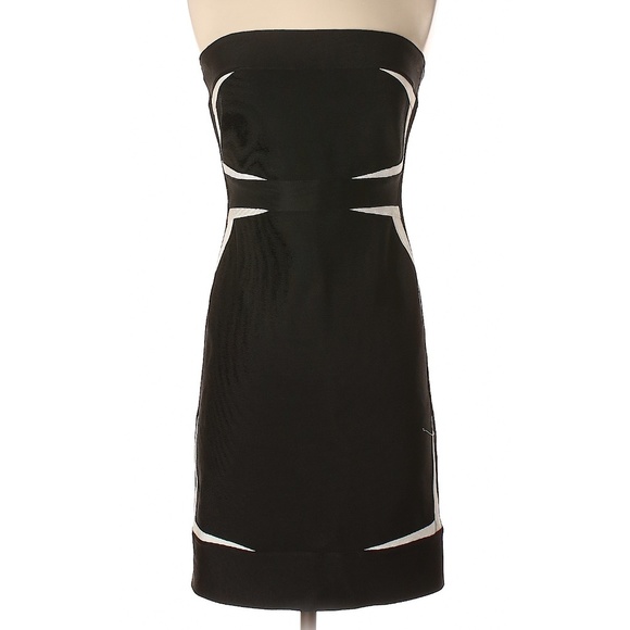 Herve Leger Dresses & Skirts - Herve Leger Black Off-White Strapless Dress